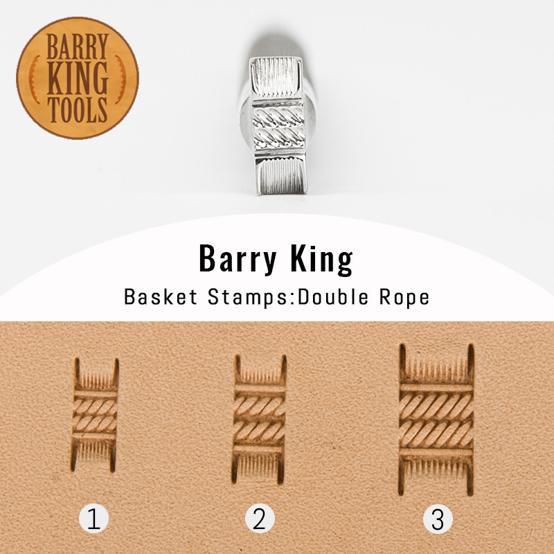 

BARRY KING Basket Pattern Leather Stamping Tool Double Rope Handmade Carving Printing Stamps Saddle Making 304 Stainless Steel