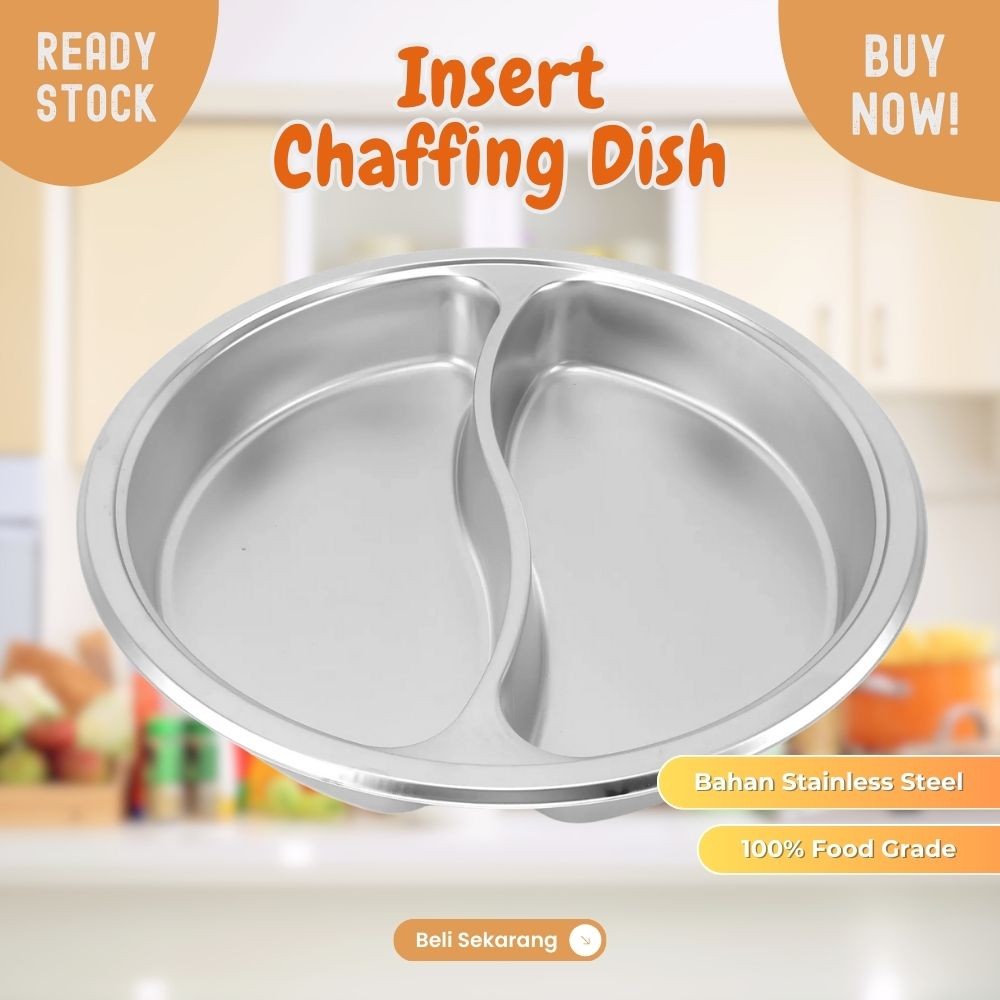 Food pan Bulat untuk dalaman prasmanan bulat 6.8L stainless SEKAT
