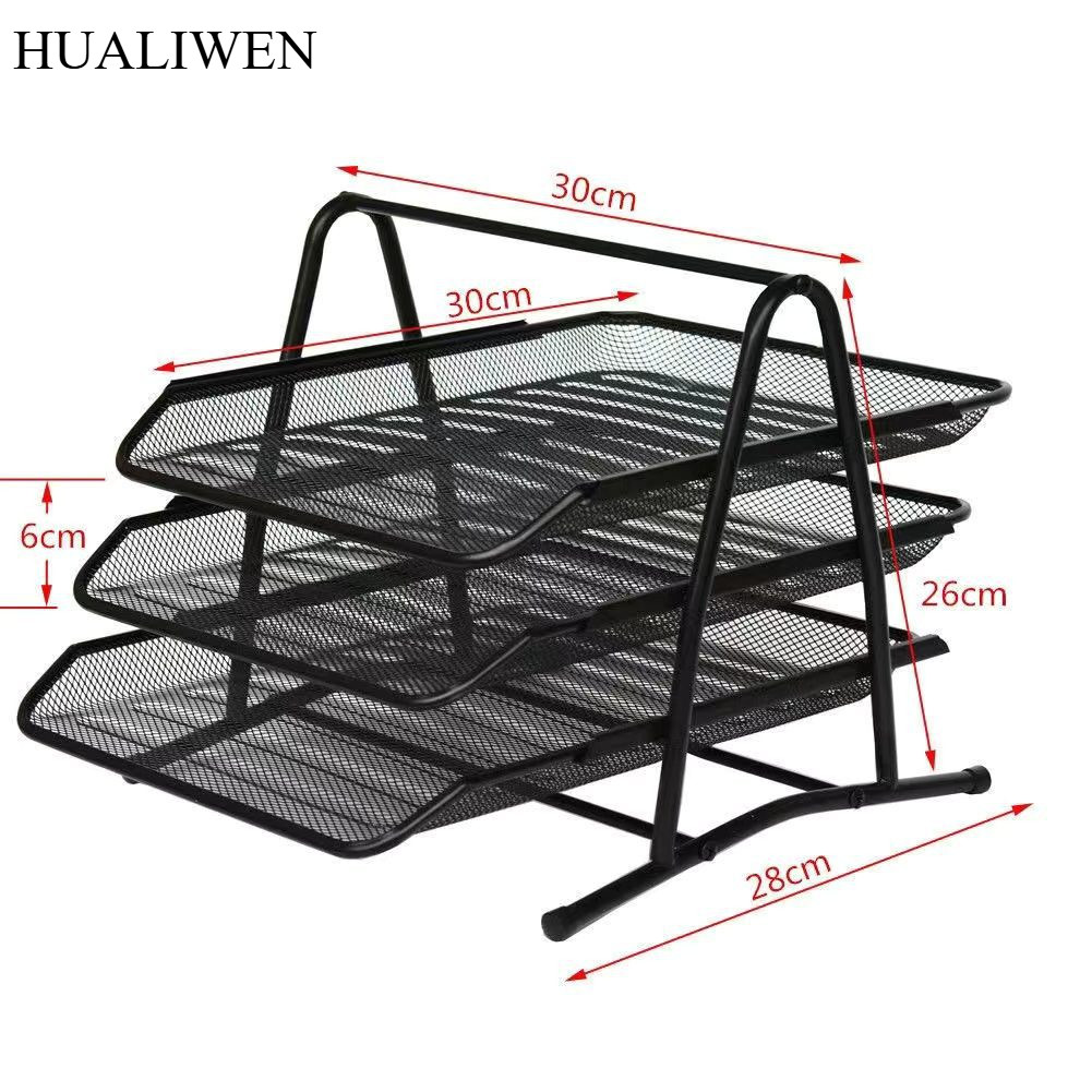 

Office Supplies, Wire Mesh, Metal Three-layer File Rack, Data Tray Storage Rack, Data Tray Drawer Style