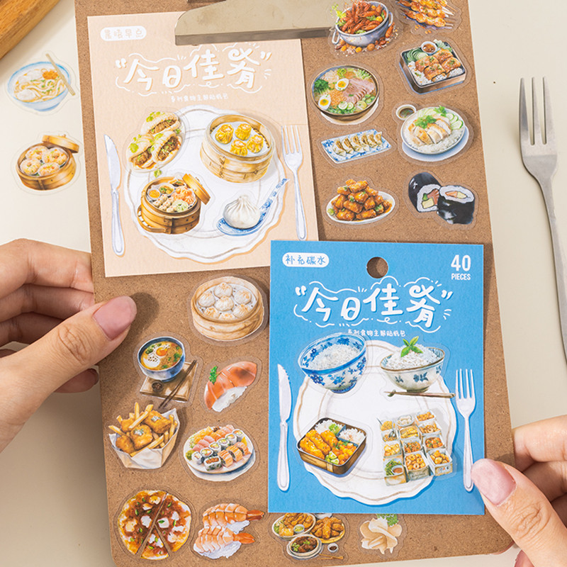 

Mr. Paper 1Style 240Pcs/bag Delicious Food Theme Sticker Pack DIY Creative Handbook Material Photo Frame Scrapbook Calendar