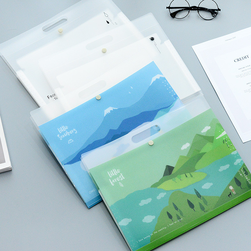 

Korean Portable Expanding Wallet 6 Layers Inner A4 Bag Bill Data PP Buckle Paper Organizer Document Pouch Wholesale File Folder