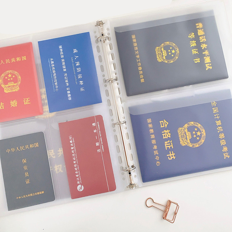 

10Pcs A4 Family Document Storage Bag Loose-leaf Bill Information Card Holder for Certificate Notebook Binder Filing Bag Pouch