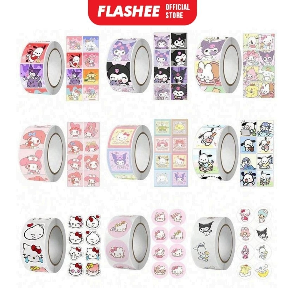 

Stiker Roll Kartun Lucu Isi 500 Lembar Sticker Roll Dekorasi Stiker Memo Motif Cartoon