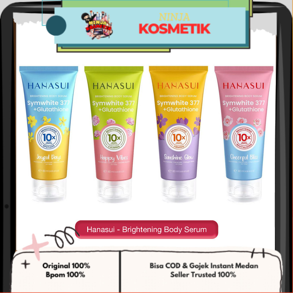 HANASUI - BRIGHTENING BODY SERUM SYMWHITE 377 + GLUTATHIONE ( 180 ml ) - Lotion Serum Badan Sunshine