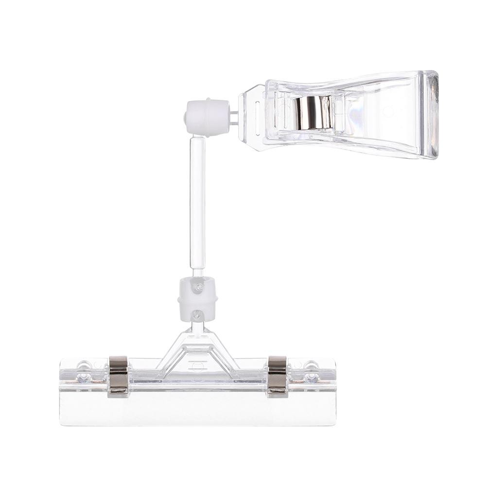 

Transparent Clip Plastic Double Clip Adjustable Sign Card Display Holder Advertising Folder Clamp Office School Binding Supplies