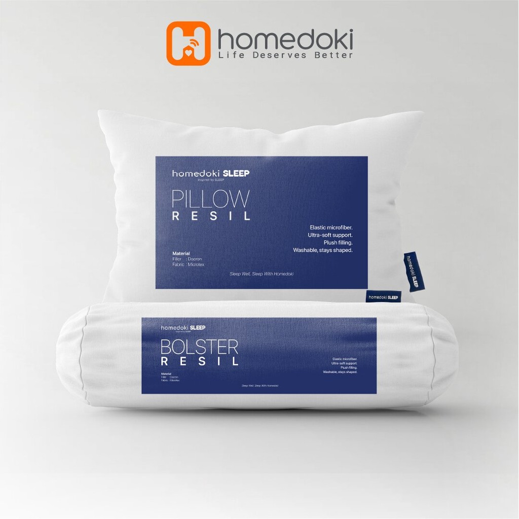 Homedoki Resil Series / Bundling Bantal Guling Microfiber / Hotel Pillow