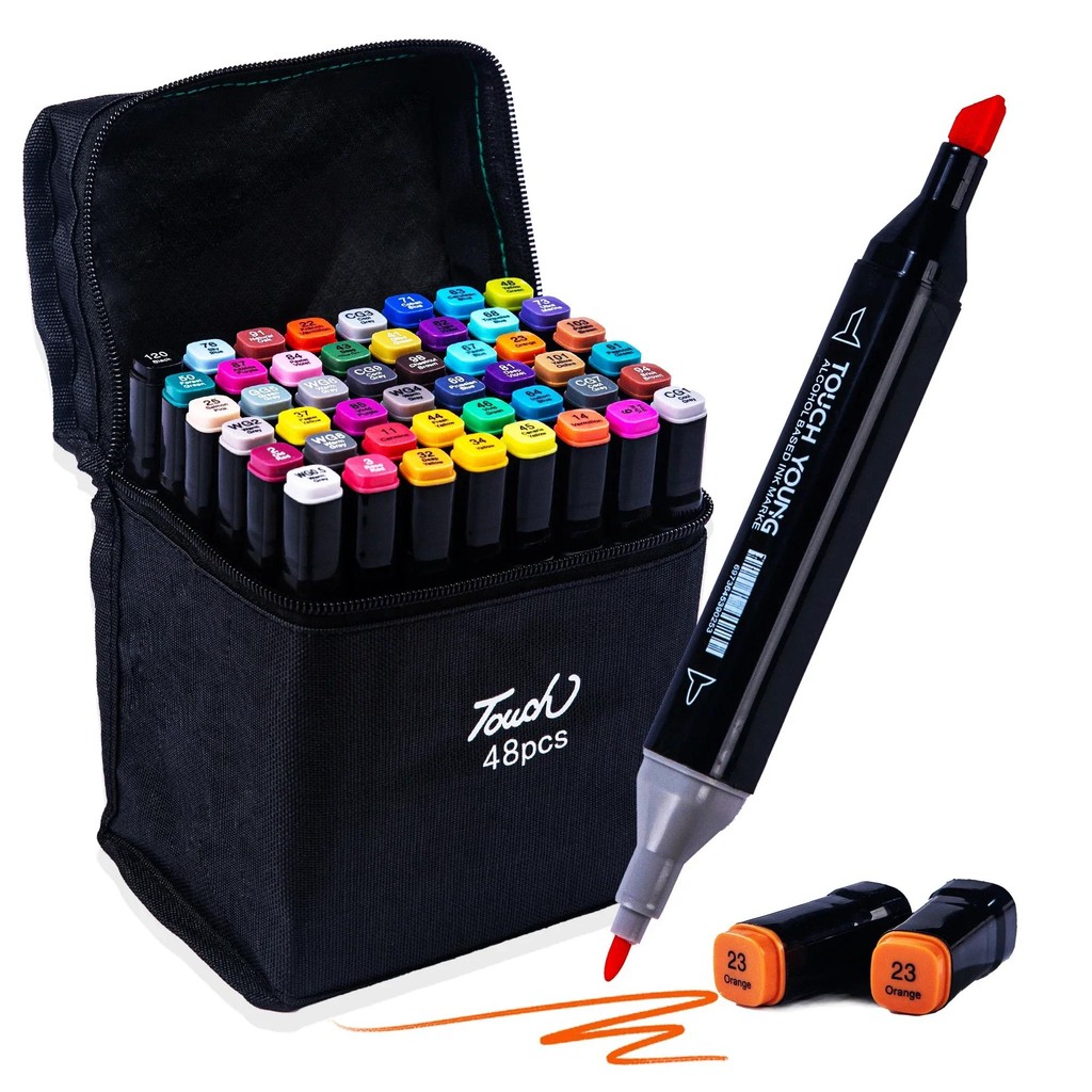 

24/30/36/40/48/60 Color Double Headed Oily Marker Set Sketch Drawing Graffiti Art Markers for Student School Supplies Stationery