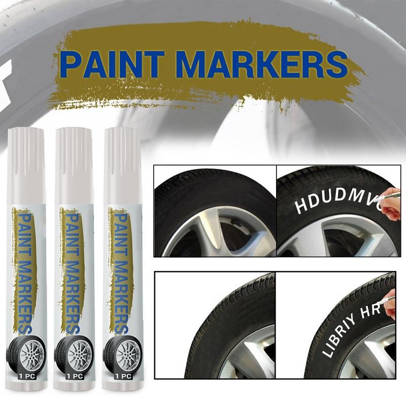 

Waterproof Tire Paint Pen 3 Pcs Craft Waterproof Paint Pens Anti-Fading Oil Based Quick Dry Art Supplies For Car Tire Glass