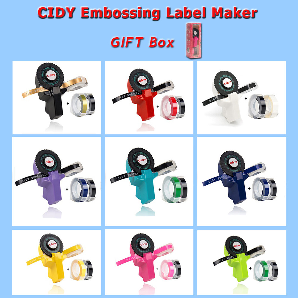 

CIDY C101 embossing label maker for 9mm dymo/motex/cidy 3D 12965 1880 Refill Manual Typewriter