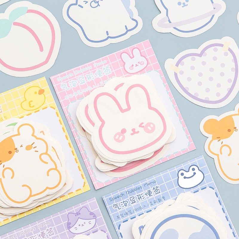 

90 Lembar Kertas Memo Motif Kartun Kreatif Untuk Pelajar