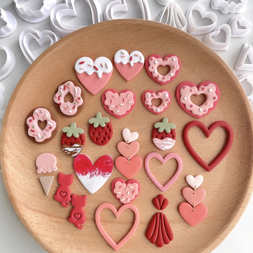 

Love Heart Polymer Clay Cutters Valentine's Sweet Series Heart Shape Polymer Clay Polymer Clay Earrings Jewelry Cutter
