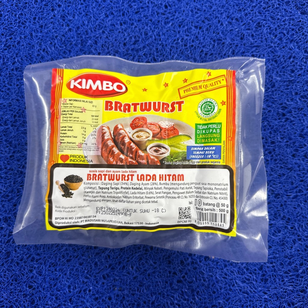 

KIMBO MINI BRATWURST LADA HITAM 10S 500GR