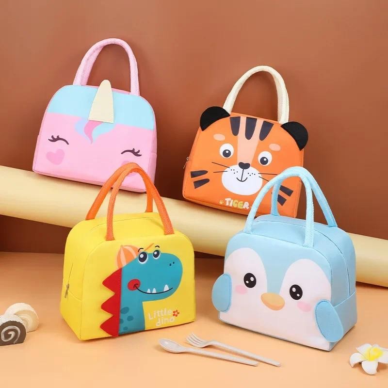 

1PCS Tote Lunch Box Bag Cartoon 3D Three-Dimensional Insulation Student Lunch Bag Thickened Aluminum Foil Insulation