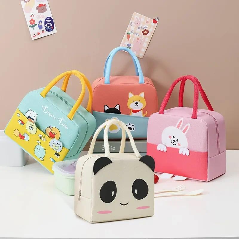 Handheld Bento Bags Cartoon Insulated Bag Children Lunch Bags for Women Bento Bags Thickened Insulat