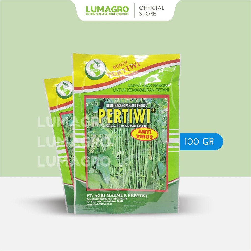 Benih Kacang Panjang 100gr Pertiwi Bibit Unggul Anti Virus