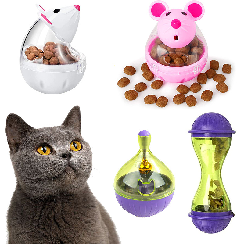 Cat  Mice Food Tumbler Cat Food Toy Ball Interactive Cat Food Feeder Leak Food Interesting Plastic C