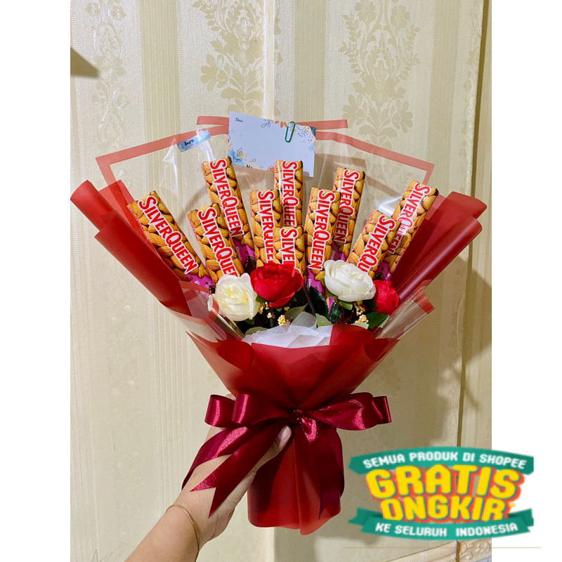 

Buket snack coklat bouquet wisuda ultah hampers/ keluarga oleh oleh