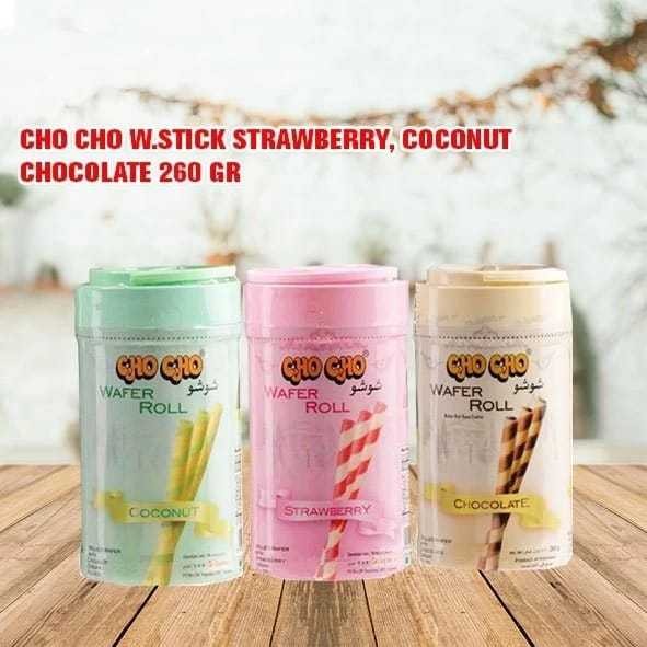 

ChoCho Wafer Roll 260g Adalah Produk Camilan ringan Dari ChoCho Dengan Kemasan Toples Rasa Coklat, Strawberry Dan Coconut