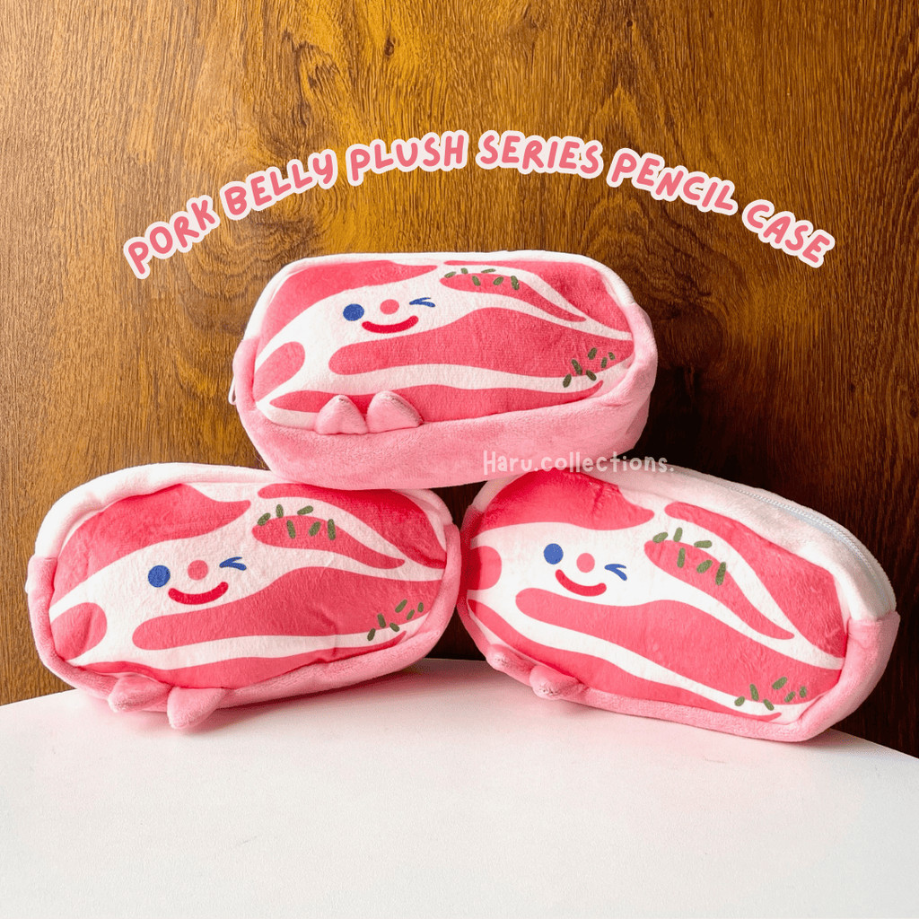 

[HARU] Pork Belly Plush Series Pencil Case Kotak Pensil Lucu Tempat Penyimpanan Kapasitas Makeup Pouch Korea Aesthetic Cosmetic