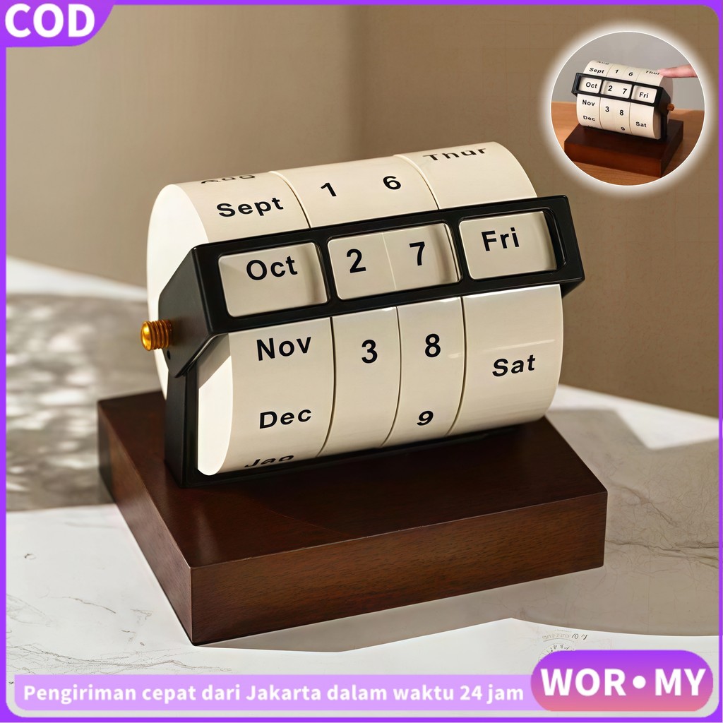 

【WOR·MY】Kalender Roda Berputar Rotatable Wheel Calender Kalender Meja Masa Calendar Hiasan Meja Kalender Abadi