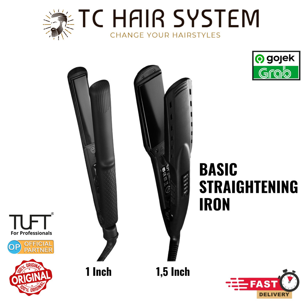 ORIGINAL TUFT Basic 1,5 inch Catokan Lurus dan Curly / Pelurus Rambut Keriting / Catokan Rambut / Al