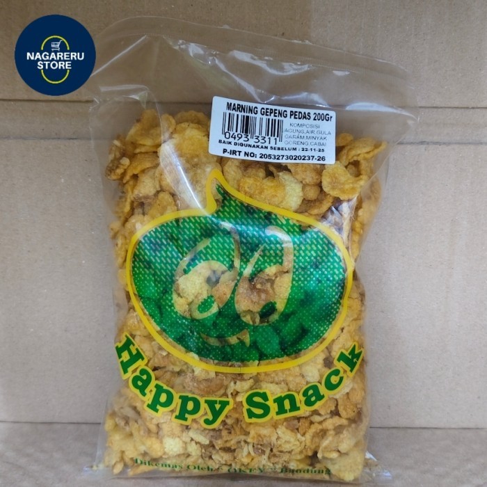 

Happy snack marning gepeng pedas 200gr