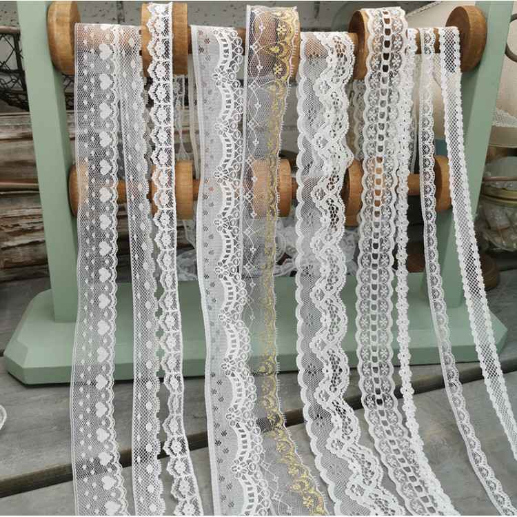

4 Meters White Lace Ribbon Fabric Webbing Decoration Lovely Gift Packing Polyester Material DIY Accessories