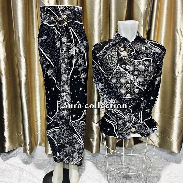 batik cauple / baju batik set rok lilit batik bawahan kebaya / cauple kondangan / cauple pasangan - 