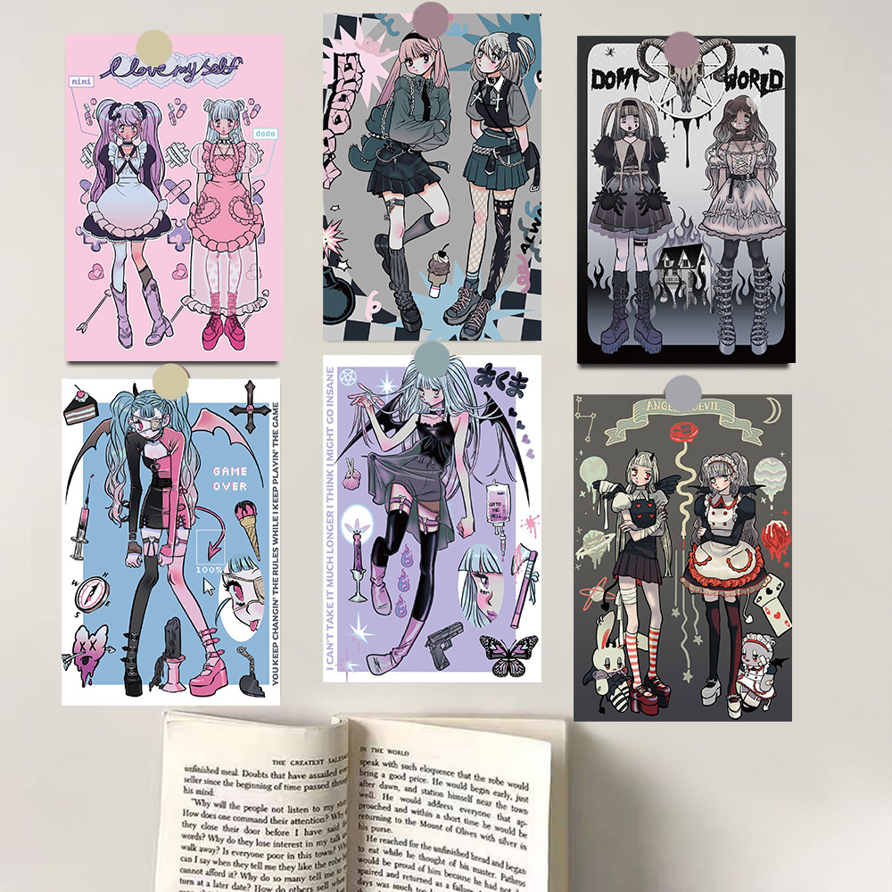 

10×15CM 10PCS Domi Card Posters Stickers Harajuku Nostalgia Collage Coffee Gift Laptop Luggage Art Picture For Wall Decoration ﻿