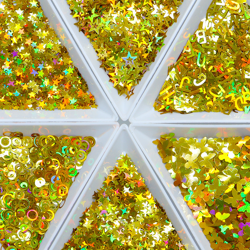 

Holographic Gold Butterfly Glitter For Resin Mold Silicone Filler Stars Letter Epoxy Resin Sequins Slime Filling DIY Accessories