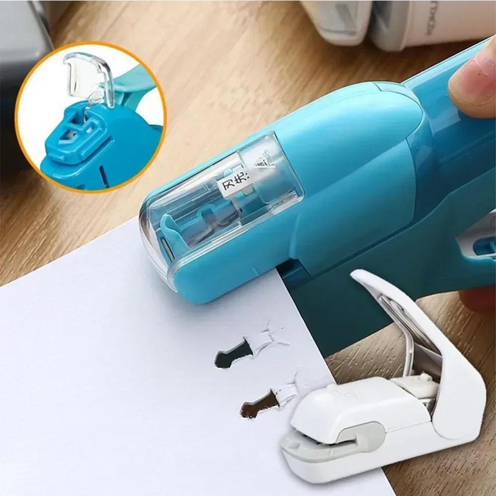 

Sheets Office Binding Staples Staple Stapler Paper Without Business Capacity Mini Stapleless Safe for Hand-held School 7 Free