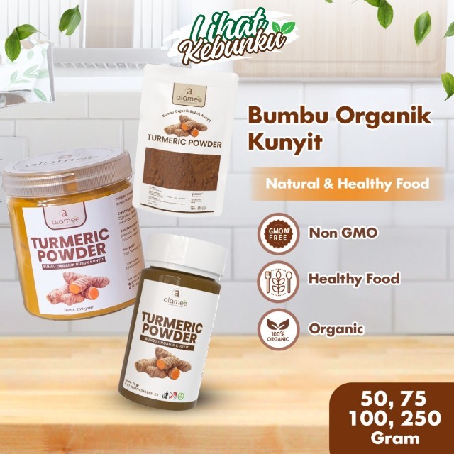 

ALAMEE Kunyit Bubuk Turmeric Powder Ground Bumbu Dapur Instan Organik Murni Asli Tanpa Campuran LIHAT KEBUNKU