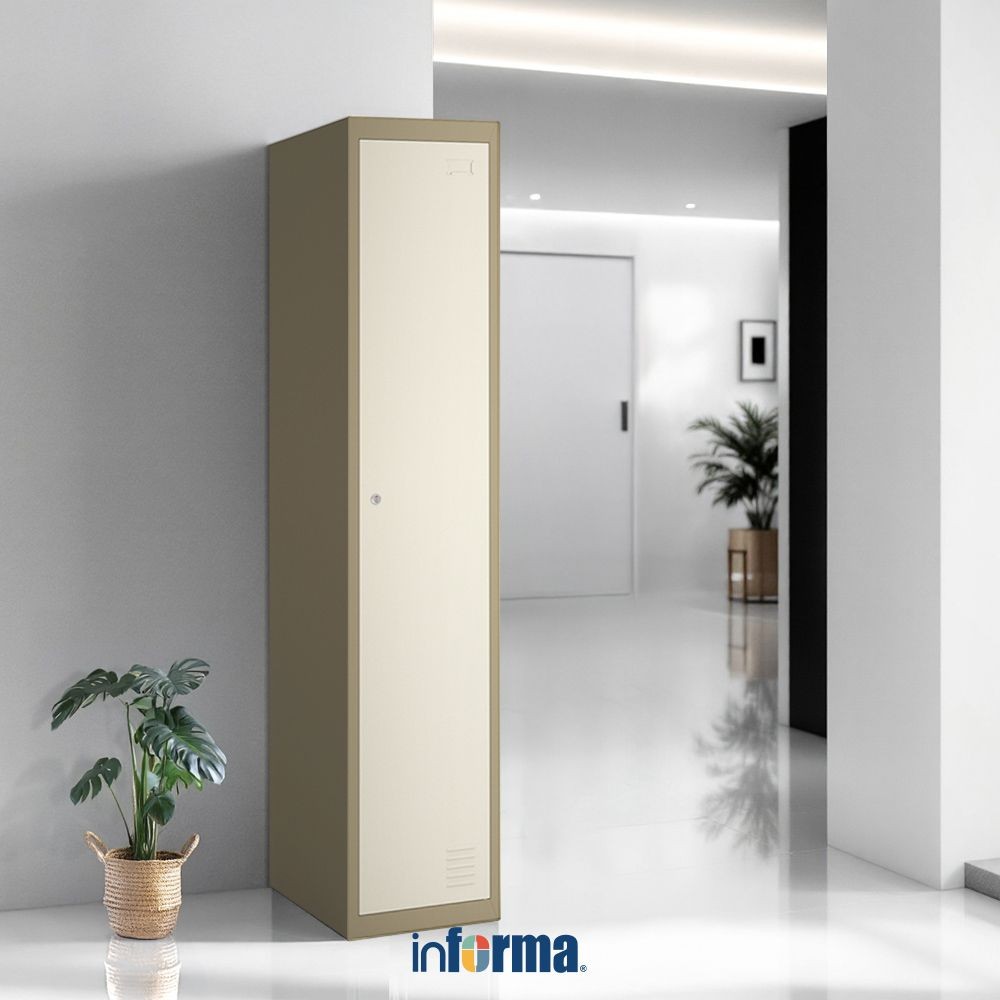 Informa Kiev Loker Besi 1 Pintu - Cokelat Muda Locker Kabinet Penyimpanan Serbaguna Furniture Kantor