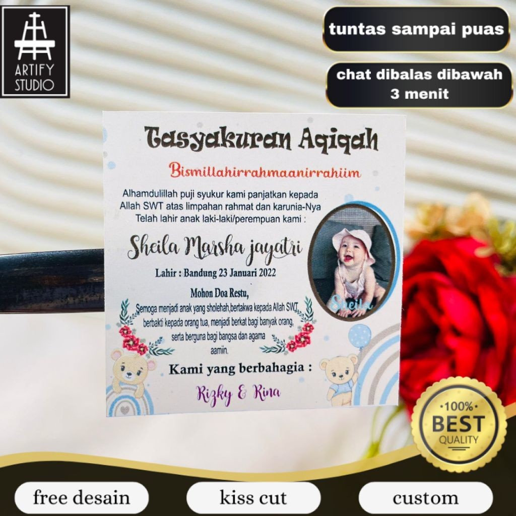 

Artify 2-4 Stiker Tasyakuran Aqiqah Bayi Sticker Syukuran Aqiqah Acara Aqiqah Anak Kotak Uk.Kecil