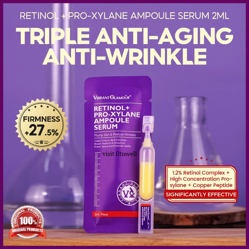 Vibrant Glamor Retinol Pro-Xylane Ampoule Serum Triple Anti-Aging Serum Anti Penuan