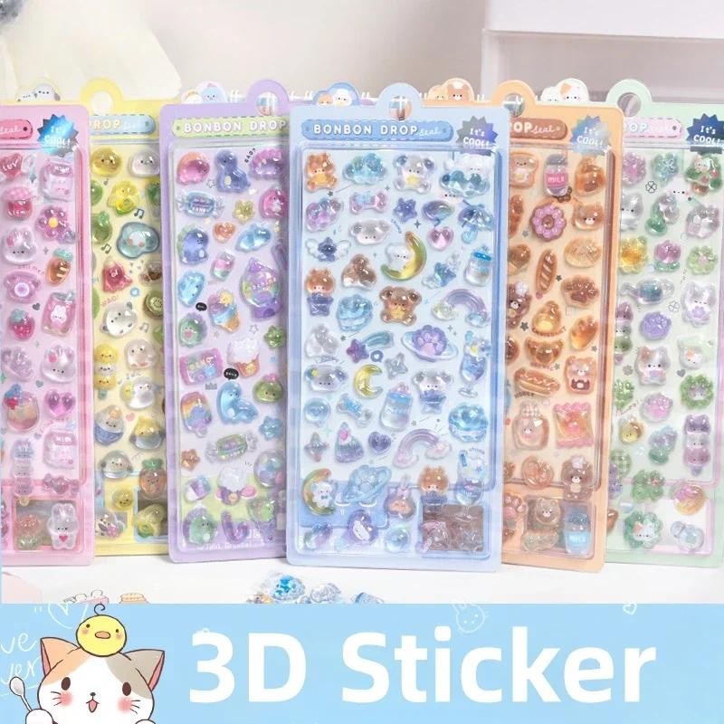 

1 pc Random Kawaii Candy Ghost Bread Drop 3D Relief Journal Decorative Stickers Scrapbooking Phone Stickers Stationery Sticker