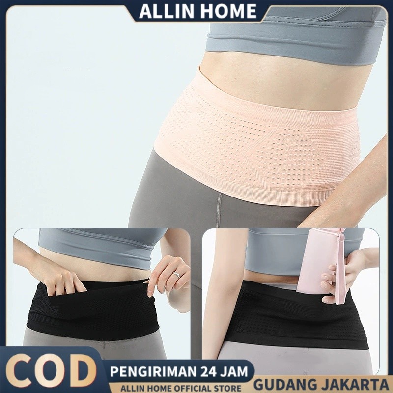 【ALLINHOME】 Tas pinggang sabuk lari tas pinggang olahraga lari joging tas olahraga lari unisex
