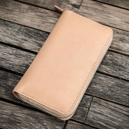 

[N E W] GALEN LEATHER Leather Zippered 3 Slots Pen Case - UndyedLeather