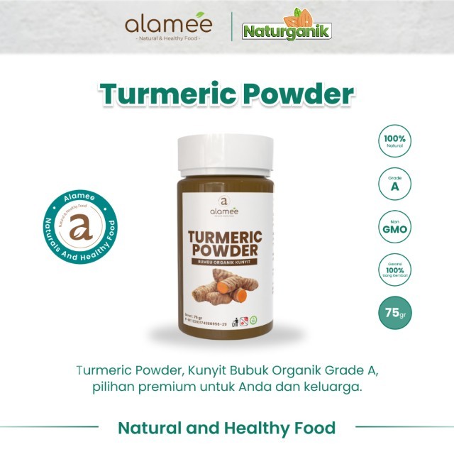 

ALAMEE Kunyit Bubuk Murni Turmeric Powder Ground Bumbu Dapur Organik Seasoning Tabur Naturganik