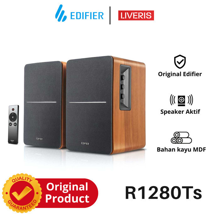 Edifier R1280Ts Bookshelf Speaker PC Laptop Aktif 2.0 Original