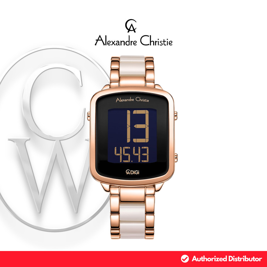 Jam Tangan Wanita Alexandre Christie AC 9381 LHBRGBASL Rantai Digital
