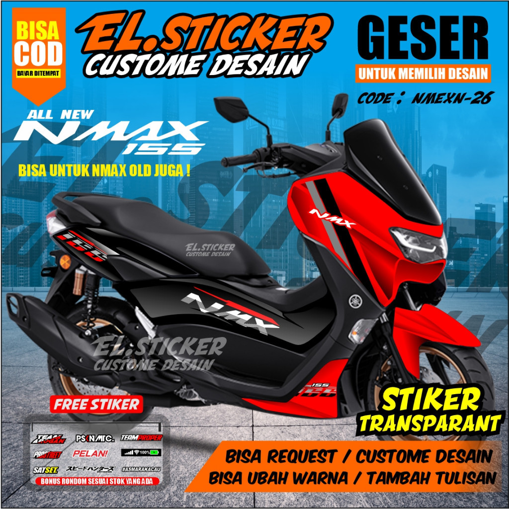Striping Transparan Nmax New Stiker Setripping Motor Yamaha Nmax old 155 Transparan Cuatome Decal St