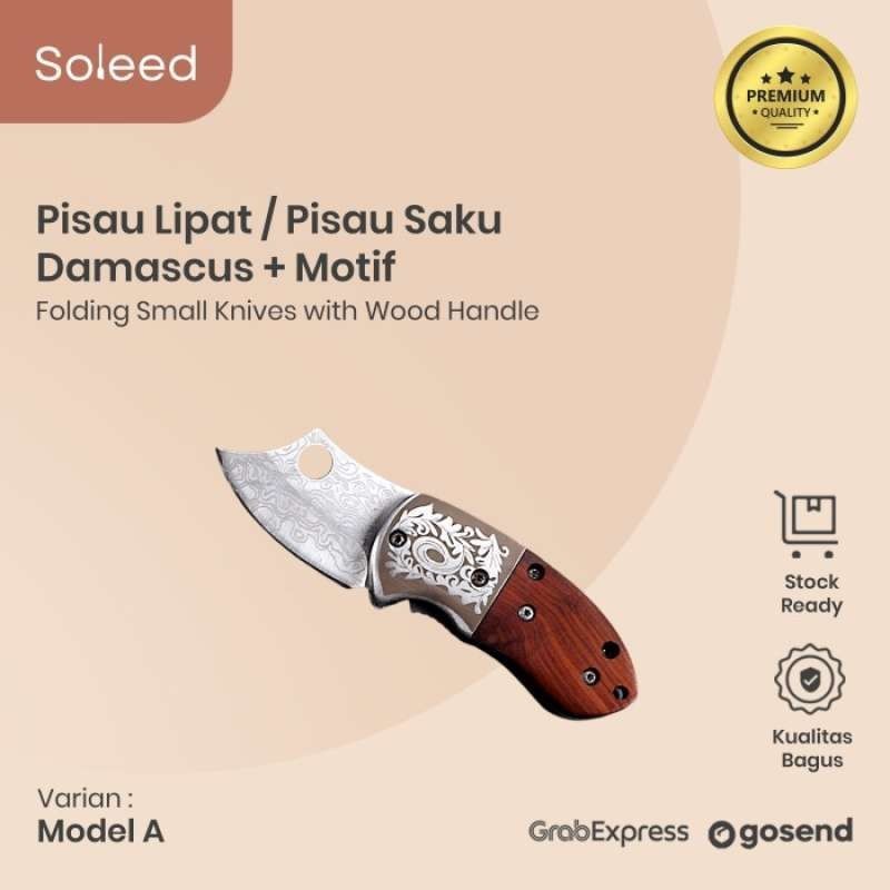 Pisau Lipat Mini Pocket Knife Damascus Pisau Saku