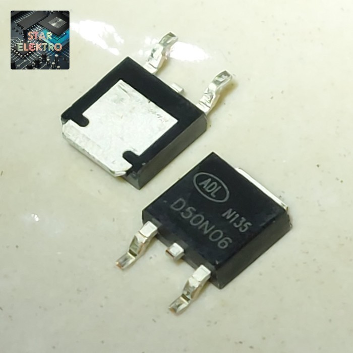 2 Buah 2Pcs D50N06 ADL To-252 SMD Mosfet 50A 60V  N-Channel D 50N06 FET D50 N06