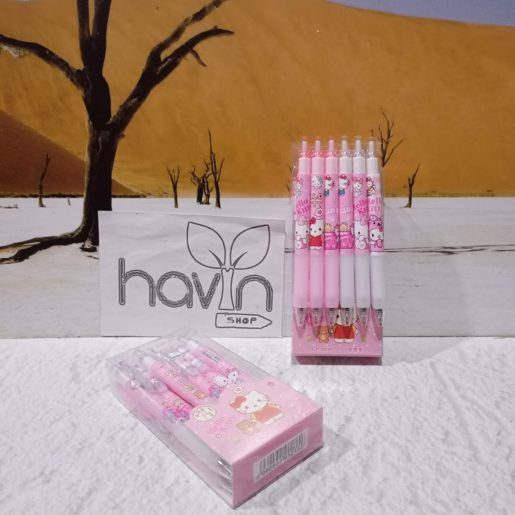 

(12 pc) PEN GEL CETEK KLIK SANRIO KUROMI MELODY HELLOKITTY PENA BALLPEN LOTSO LABUBU CV4