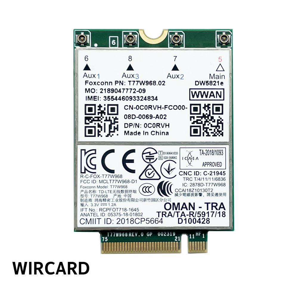 WIRCARD T77W968 DW5821e X20 LTE Cat16 1Gbps FDD-LTE TDD-LTE 4G Module For Dell 5420 5424 7424 7400 L