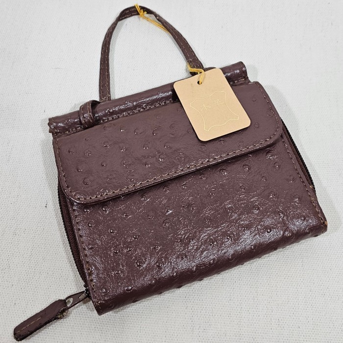 Women wallet genuine ostrich leather brown from China new original