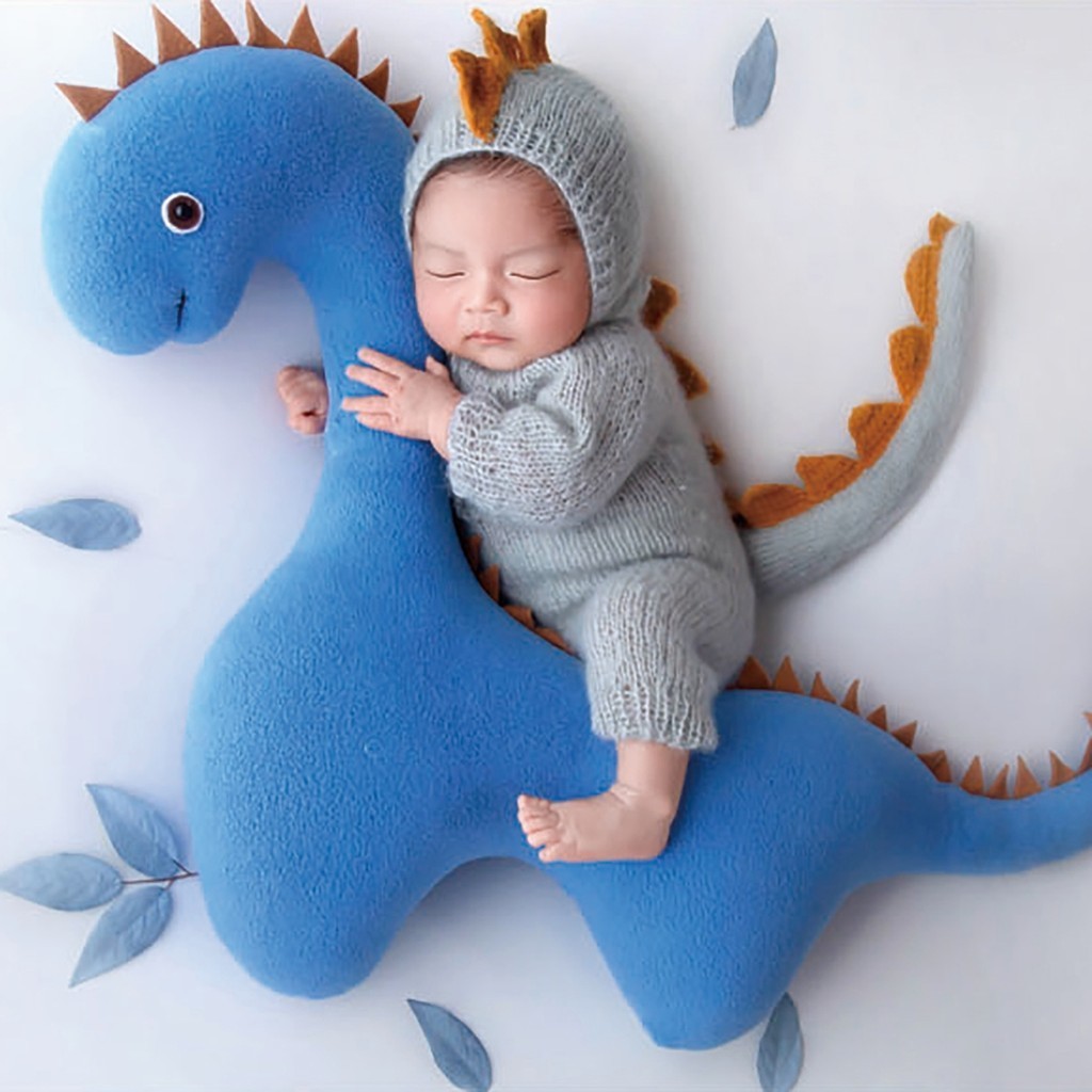Newborn Photography Props Creative Novel Dinosaur Suit Outfit  Romper Overall Set Baby Posing Dinosa