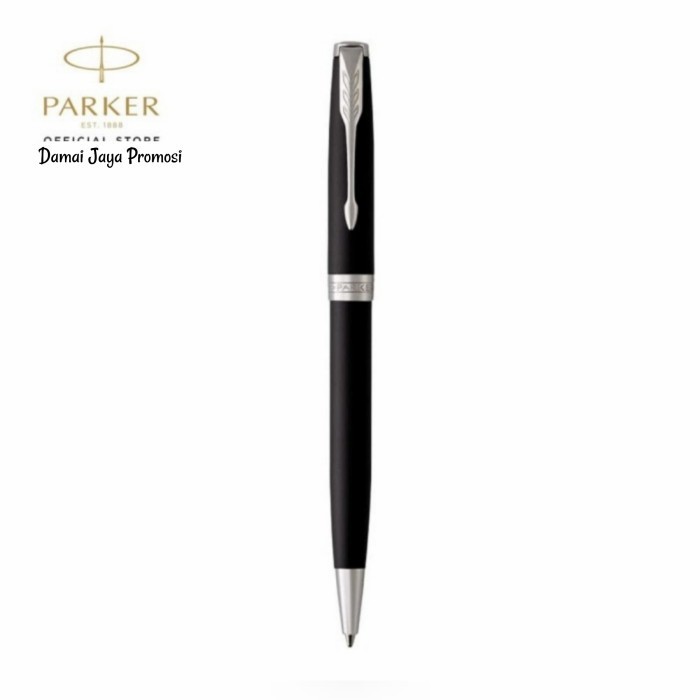 

Thosti Parker Sonnet 07 Slim Black Chrome Trim Ballpoint + Free Laser Nama