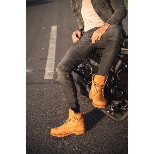 LOD.DENIM - Celana panjang jeans Biker denim TRIPLE BLACK BIKER